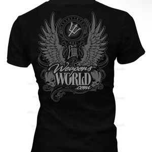 Mens Black Wings Cotton T-shirt Size XXL